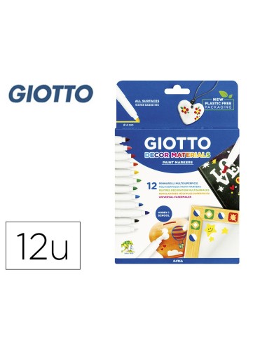 ROTULADOR GIOTTO DECOR MATERIALS CAJA 12 COL.SURT.