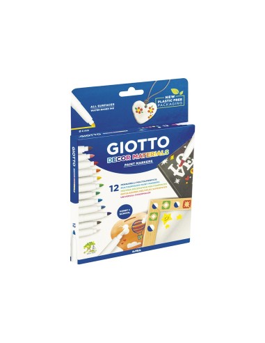 ROTULADOR GIOTTO DECOR MATERIALS CAJA 12 COL.SURT.