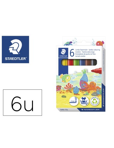 ROTULADOR STAEDTLER COLOR JUMBO TRAZO 3 MM ESTUCHE 6 COL.SURT.