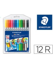 ROTULADOR STAEDTLER NORIS CLUB DOBLE PUNTA CAJA 12 COL.SURT.