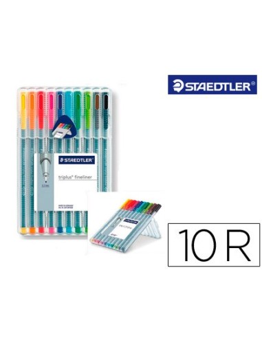 ROTULADOR STAEDTLER TRIPLUS FINELINER ESTUCHE 10 COLORES SURTIDOS