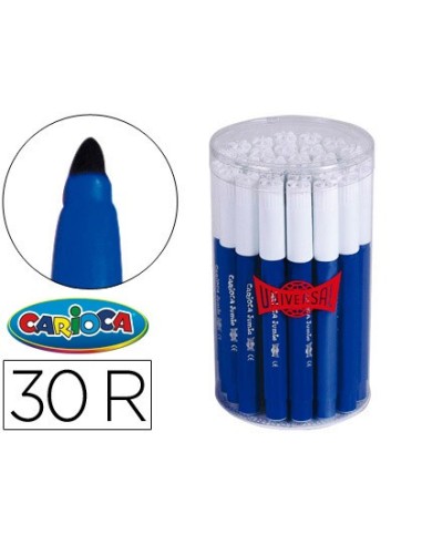 ROTULADOR CARIOCA JUMBO C-30 AZUL PUNTA GRUESA BOTE 30 UDS.