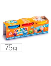 PASTA MODELAR CARIOCA BABY DOUGH BOTE 75 G SET 3 SURT.