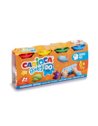 PASTA MODELAR CARIOCA BABY DOUGH BOTE 75 G SET 8 SURT.