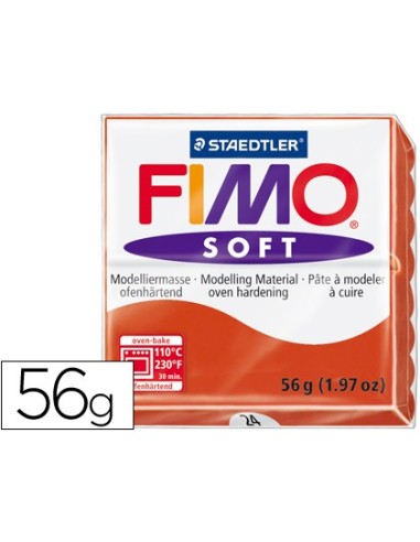 PASTA STAEDTLER FIMO SOFT 56 GR COLOR ROJO INDIAN