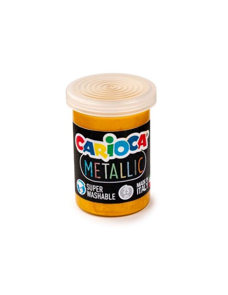 TEMPERA ESCOLAR CARIOCA METALLIC BOTE 25 ML CAJA 6 SURT.