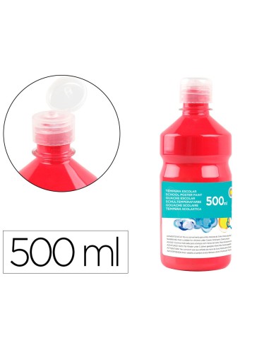 TEMPERA ESCOLAR LIDERPAPEL 500 ML ROJO ESCARLATA