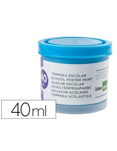 TEMPERA LIDERPAPEL ESCOLAR 40 ML AZUL