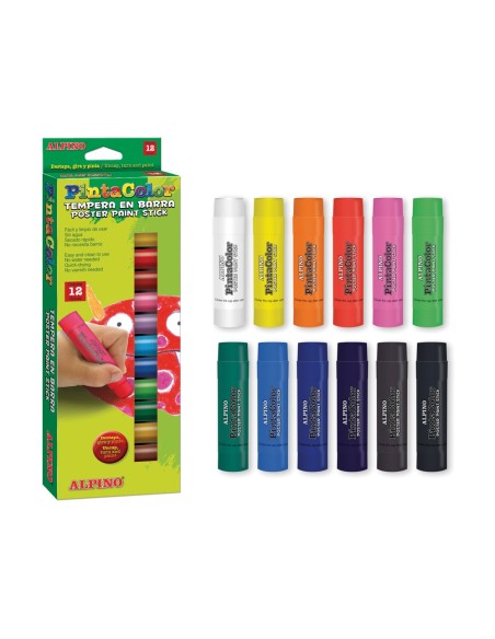 TEMPERA EN BARRA ALPINO PINTACOLOR CAJA 12 COLORES SURTIDOS PX000012