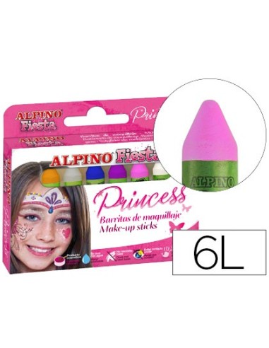 BARRA MAQUILLAJE ALPINO SET DE MAQUILLAJE PRINCESS 6 COLORES