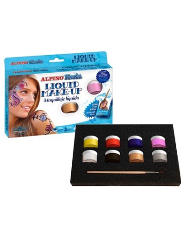 MAQUILLAJE LIQUIDO SET DE 8 COLORES SURTIDOS MAS PINCEL