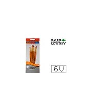 PINCELES DALER ROWNEY SIMPLY ART SINTENTICO MANGO CORTO DORADO 6 UD. 2