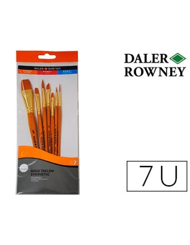 PINCELES DALER ROWNEY SIMPLY ART SINT. MANGO CORTO DORADO BLIS. 7 UD.