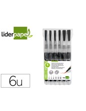 PINCELES  RECARGABLES ACUARELABLES SET 6 UD.GROSOR PUNTAS SURTIDAS