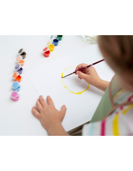 PINCELES ACUARELA  VIROLA CROMADA PELO ENGOMADO 14 UD.SURTIDAS