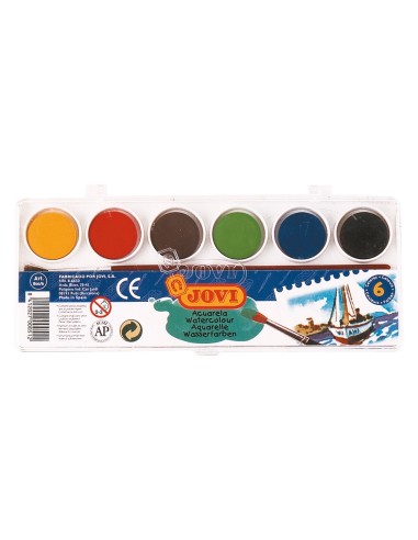ACUARELA JOVI 6 COL.ESTUCHE PLASTICO