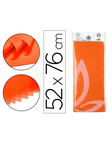 PAPEL SEDA 52X76 CMNARANJA BOLSA 5 H.