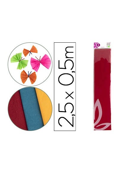 PAPEL CRESPON 0.50 X 2.50 MT ROJO ENCELOFANADO PAPEL CRESPON 0.50 X 2.50 MT ROJO ENCELOFANADO