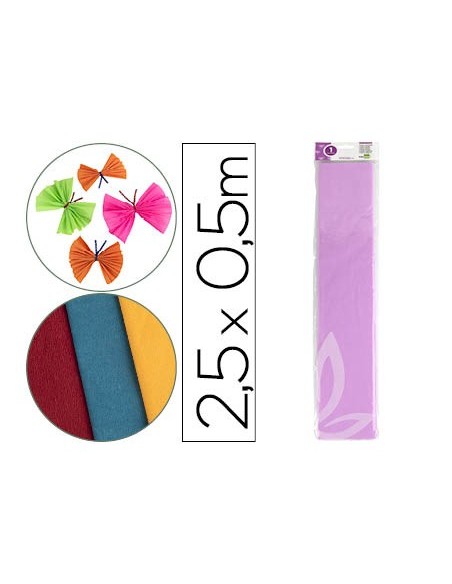 PAPEL CRESPON 0.50 X 2.50 MT LILA ENCELOFANADO PAPEL CRESPON 0.50 X 2.50 MT LILA ENCELOFANADO