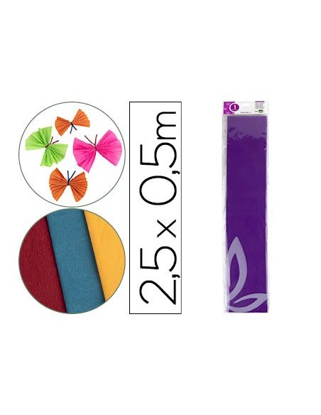 PAPEL CRESPON 0.50 X 2.50 MT VIOLETA ENCELOFANADO PAPEL CRESPON 0.50 X 2.50 MT VIOLETA ENCELOFANADO
