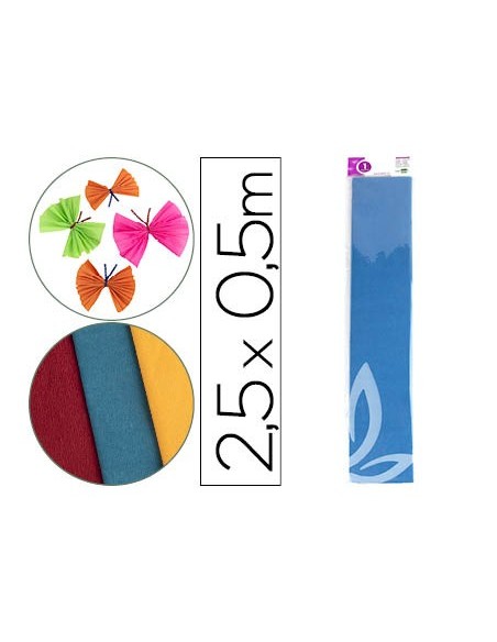 PAPEL CRESPON 0.50 X 2.50 MT AZUL ENCELOFANADO PAPEL CRESPON 0.50 X 2.50 MT AZUL ENCELOFANADO