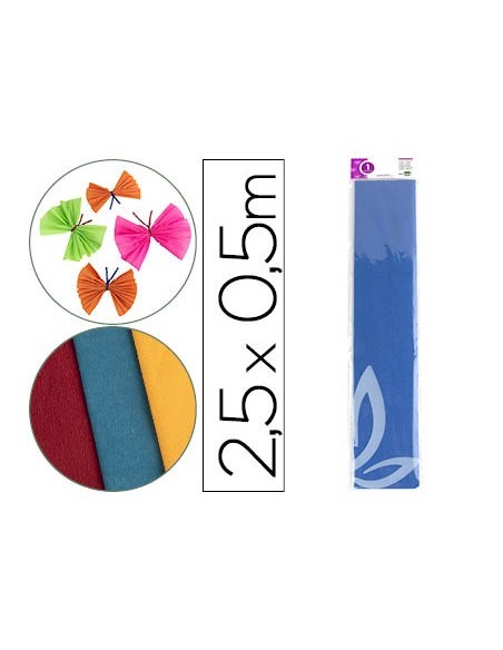 PAPEL CRESPON 0.50 X 2.50 MT AZUL FUERTE ENCELOFANADO PAPEL CRESPON 0.50 X 2.50 MT AZUL FUERTE ENCELOFANADO