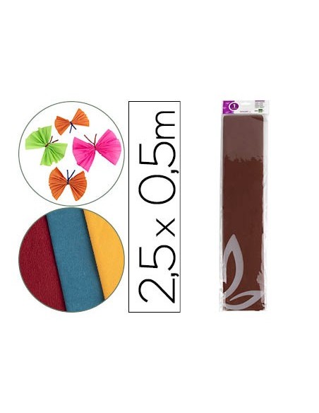 PAPEL CRESPON 0.50 X 2.50 MT MARRON ENCELOFANADO PAPEL CRESPON 0.50 X 2.50 MT MARRON ENCELOFANADO