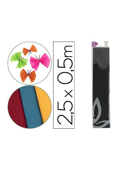 PAPEL CRESPON 0.50 X 2.50 MT NEGRO ENCELOFANADO PAPEL CRESPON 0.50 X 2.50 MT NEGRO ENCELOFANADO