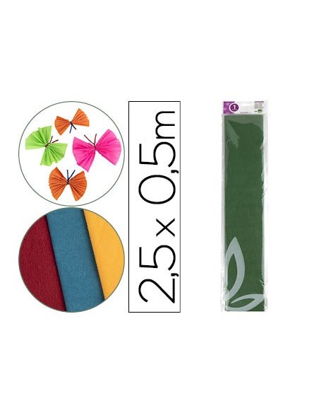 PAPEL CRESPON 0.50 X 2.50 MT VER OLIVA ENCELOFANADO PAPEL CRESPON 0.50 X 2.50 MT VER OLIVA ENCELOFANADO