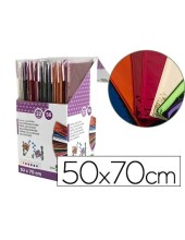 PAPEL CELOFAN LIDERPAPEL 50X70 EXPOSITOR 56 BOLSAS 5 H.8 COL.SURT.