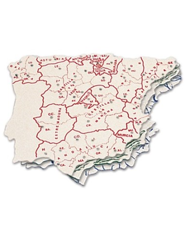 PLANTILLA PLASTICO MAPA ESPAÑA-BOLSA 3 15X12,5 CM