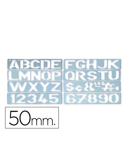 PLANTILLA ROTULACION 1700 LETRAS Y NUMEROS 50 MM PLANTILLA ROTULACION 1700 LETRAS Y NUMEROS 50 MM
