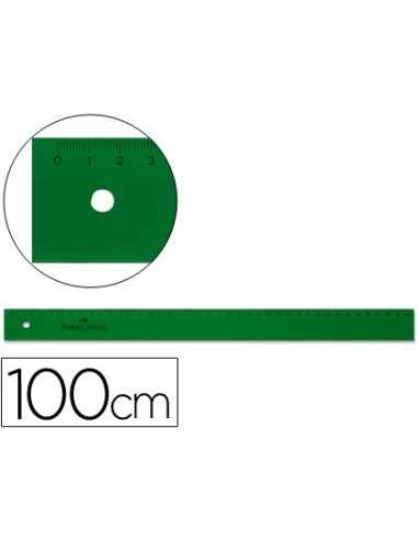 REGLA FABER 100 CM PLASTICO VERDE