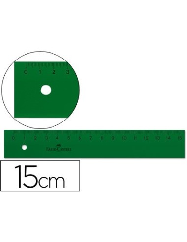 REGLA FABER 15 CM PLASTICO VERDE