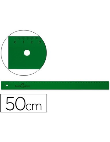 REGLA FABER 50 CM PLASTICO VERDE