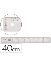 REGLA 40 CM PLASTICO CRISTAL