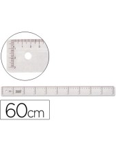 REGLA 60 CM PLASTICO CRISTAL