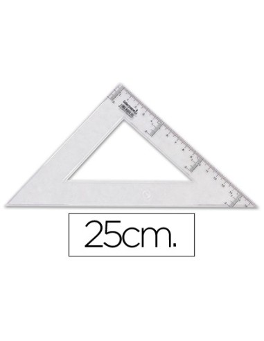 ESCUADRA 25 CM PLASTICO CRISTAL