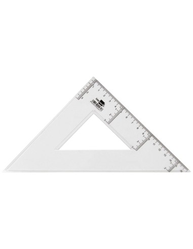 ESCUADRA 25 CM PLASTICO CRISTAL