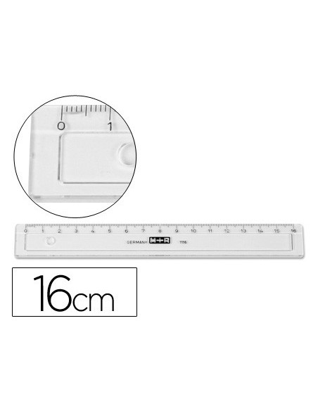 REGLA MOR 16 CM PLASTICO GRIS HUMO C/BISEL REGLA MOR 16 CM PLASTICO GRIS HUMO C/BISEL