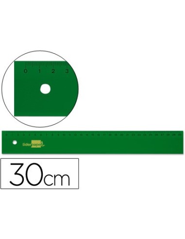 REGLA 30 CM ACRILICO VERDE