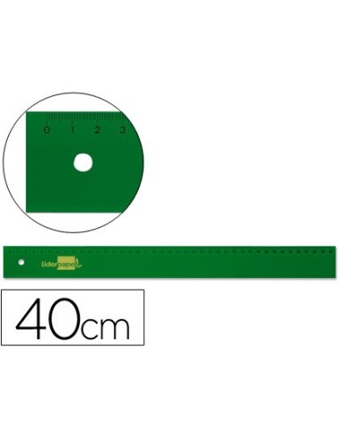 REGLA 40 CM ACRILICO VERDE