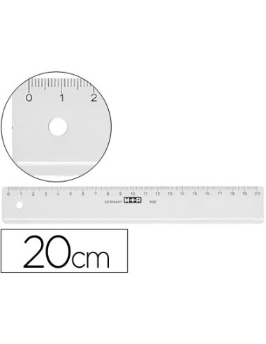 REGLA MOR 20 CM PLASTICO TPTE.