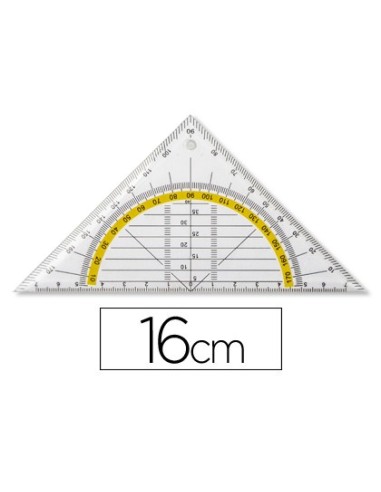 ESCUADRA LIDERPAPEL GEOMETRIA 16 CM PLASTICO CRISTAL