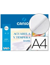 PAPEL ACUARELA BASIK CANSON DIN A4 370 GR PACK 6 H.24 X 32 CM