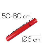 PORTAPLANOS PLASTICO DIAMETRO 6 CM EXTENSIBLE HASTA 80 ROJO