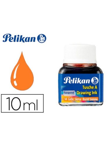 TINTA CHINA PELIKAN SIENA TOSTADA N.14 FRASCO 10 ML