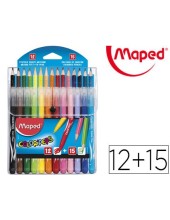 PACK COMBO MAPED PEPS 12 ROTULADORES+15 LAPICES COL.