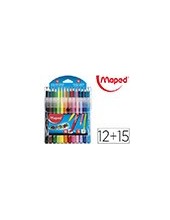 PACK COMBO MAPED PEPS 12 ROTULADORES+15 LAPICES COL. 2