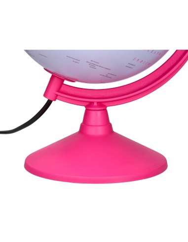 GLOBO TERRAQUEO  LUZ FISICO POLITICO DIAMETRO 20 CM ROSA
